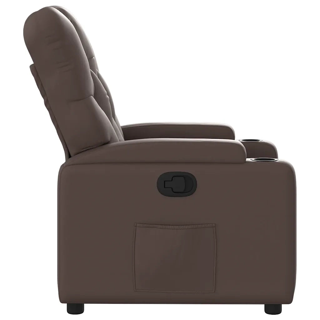 Poltrona | Sedia Relax Reclinabile Marrone in Similpelle