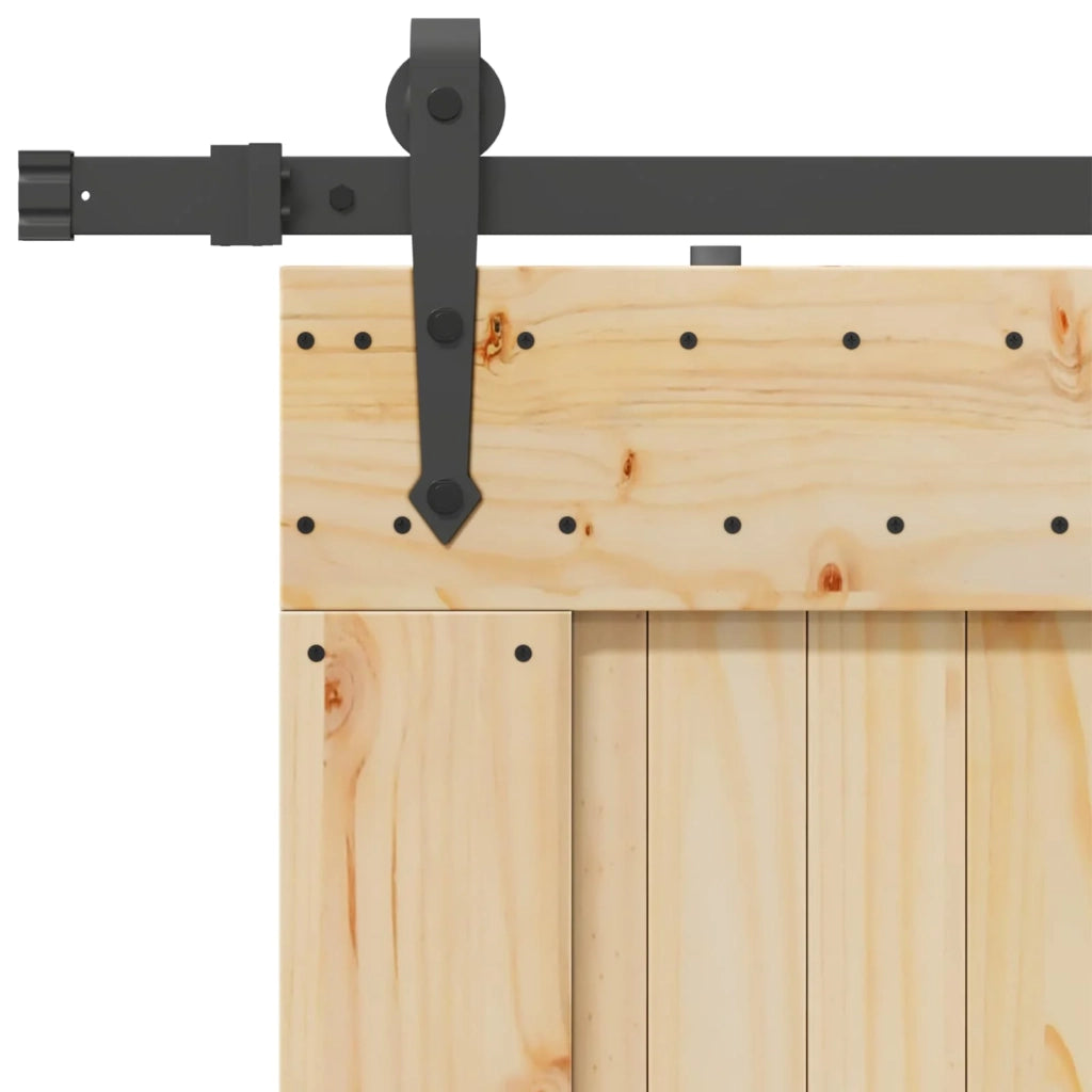 Porta scorrevole NARVIK Naturale e Nero 70 x 210 cm (152,5 cm) 3445335