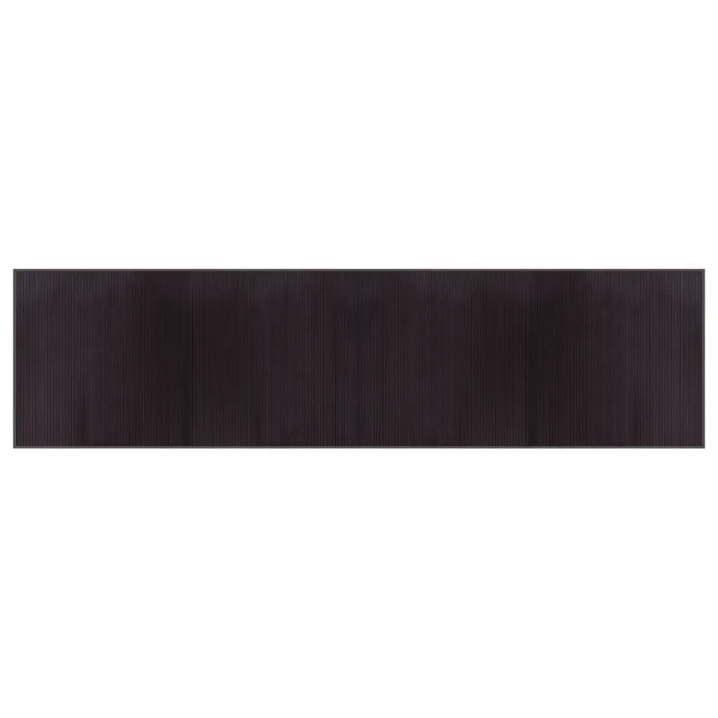 Tappeto Rettangolare Marrone Scuro 100x400 cm in Bambù 376959