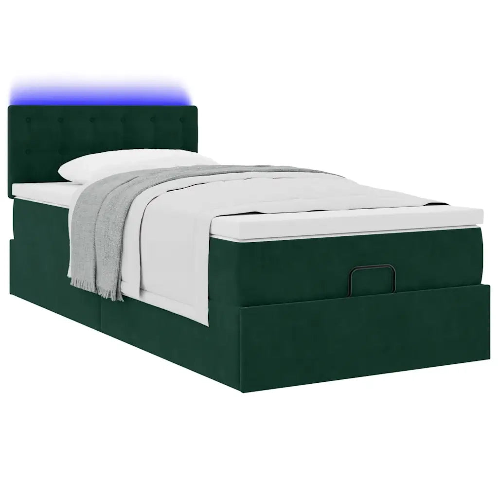 Struttura Letto Pouf con Materasso 100x200 cm Velluto
