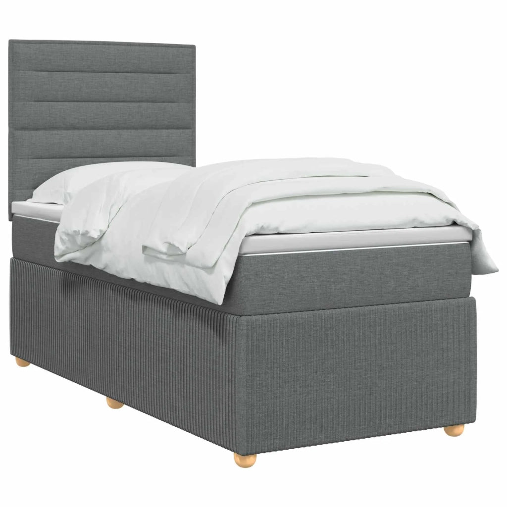 Letto Box Spring LED con Materasso Grigio Scuro 80 x 200 cm 3455721