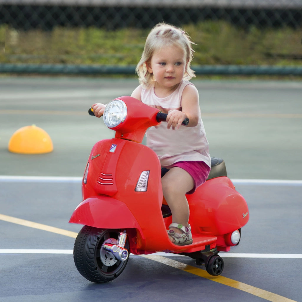Moto Elettrica Vespa Licenza Ufficiale ¨C Xylo ¨C Bambini 18-36 Mesi, Rosso, 66.5x38x52 cm