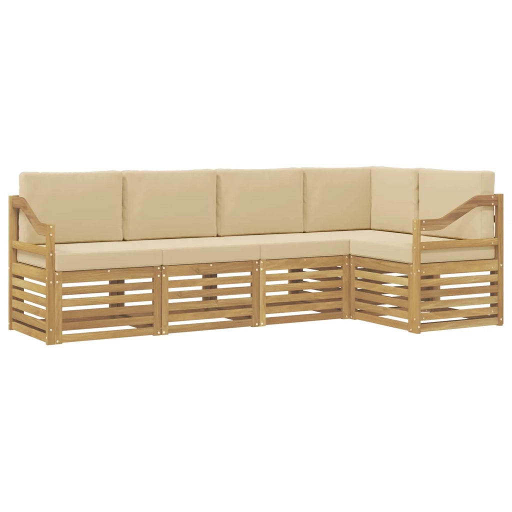 Set di divani da esterno 5 pcs Bianco e Beige 3391853