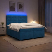 Letto box spring con materasso Blu 200 x 200 cm Velluto 3455178