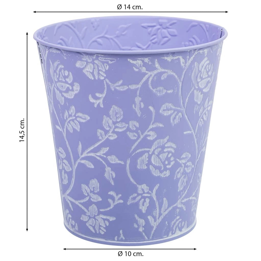 Cubo in metallo viola D14x14,5h cm B10
