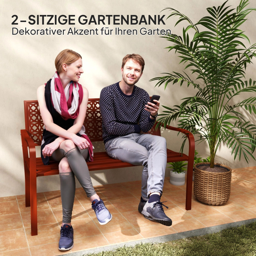 Panchina da giardino ¨C Minimal ¨C acciaio rosso 2 posti