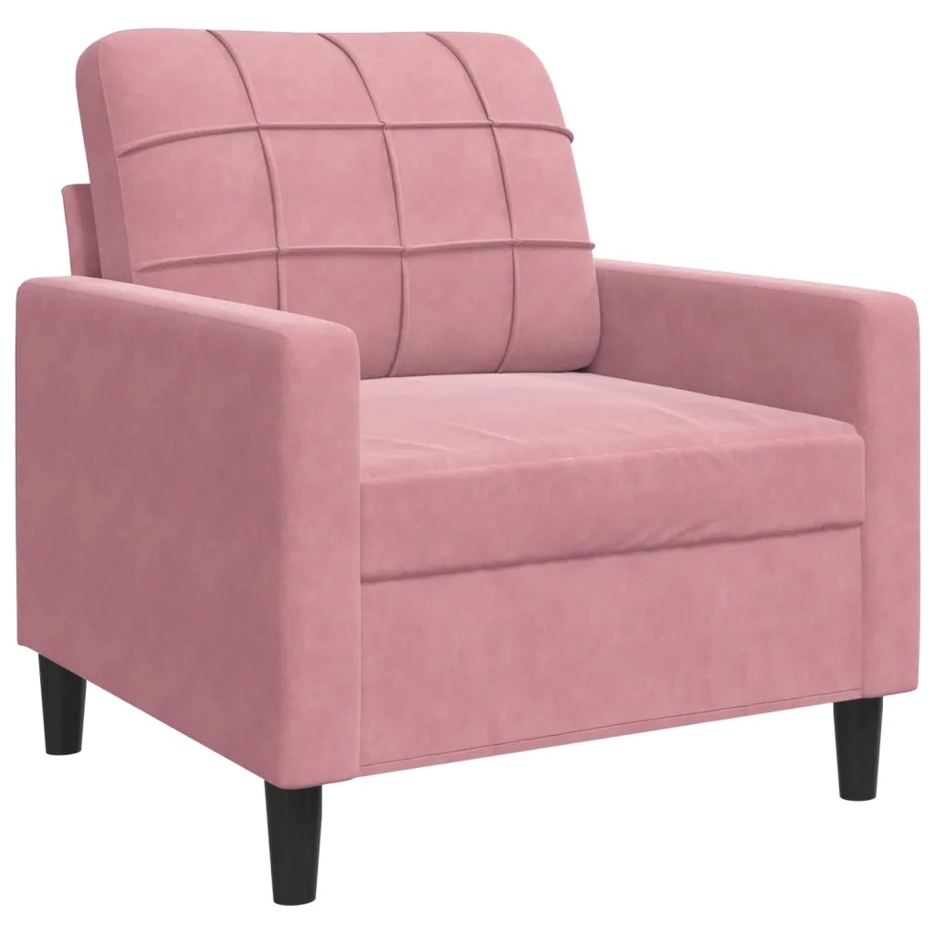 Set di Divani 4 pz con Cuscini e Rinforzi rosa in Velluto 3278384