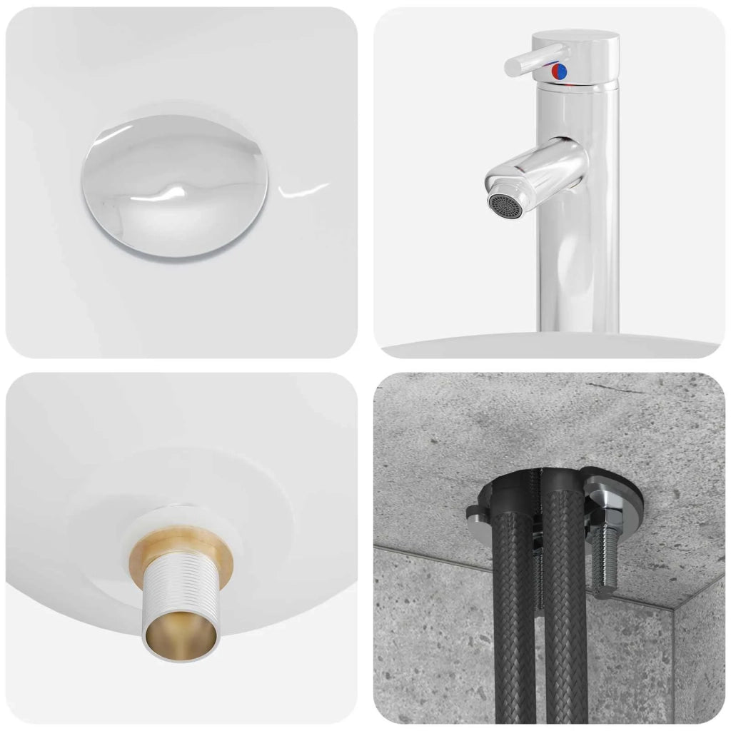 Set di mobili per il bagno 5 pz Grigio Cemento 3406954