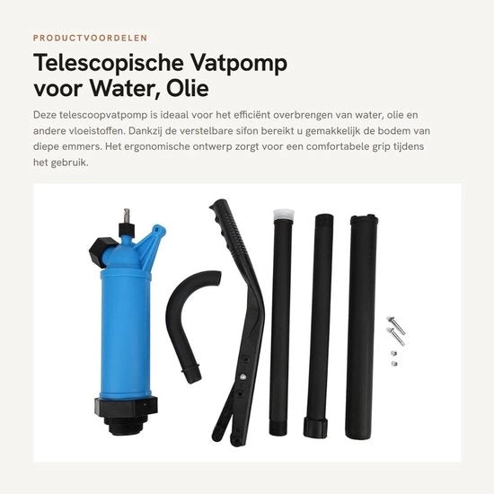 Pompa Vat a Telescopica per Acqua, Olio e Liquidi con Sifone Regolabile