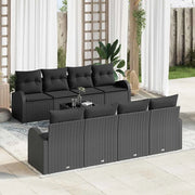 Set Divano da Giardino Nero 55 x 55 x 37 cm polyrattan