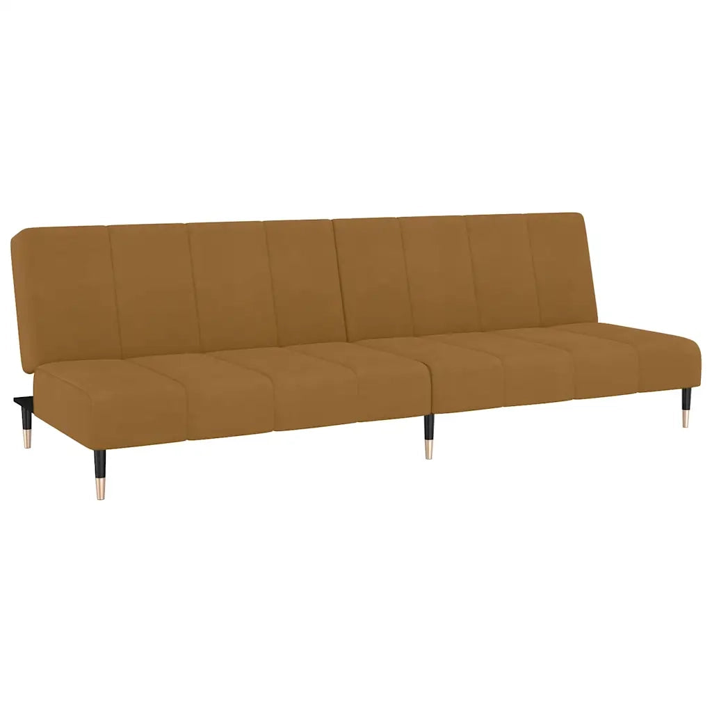 Divano Letto a 2 Posti-Sofa Letto 2 Posti-Daybed Marrone in Velluto 634036