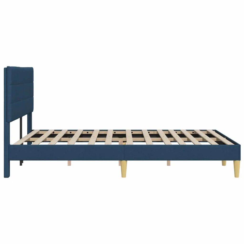 Letto matrimoniale | Letto per adulti | Struttura del letto con testiera Blu 140 x 200 cm Tessuto