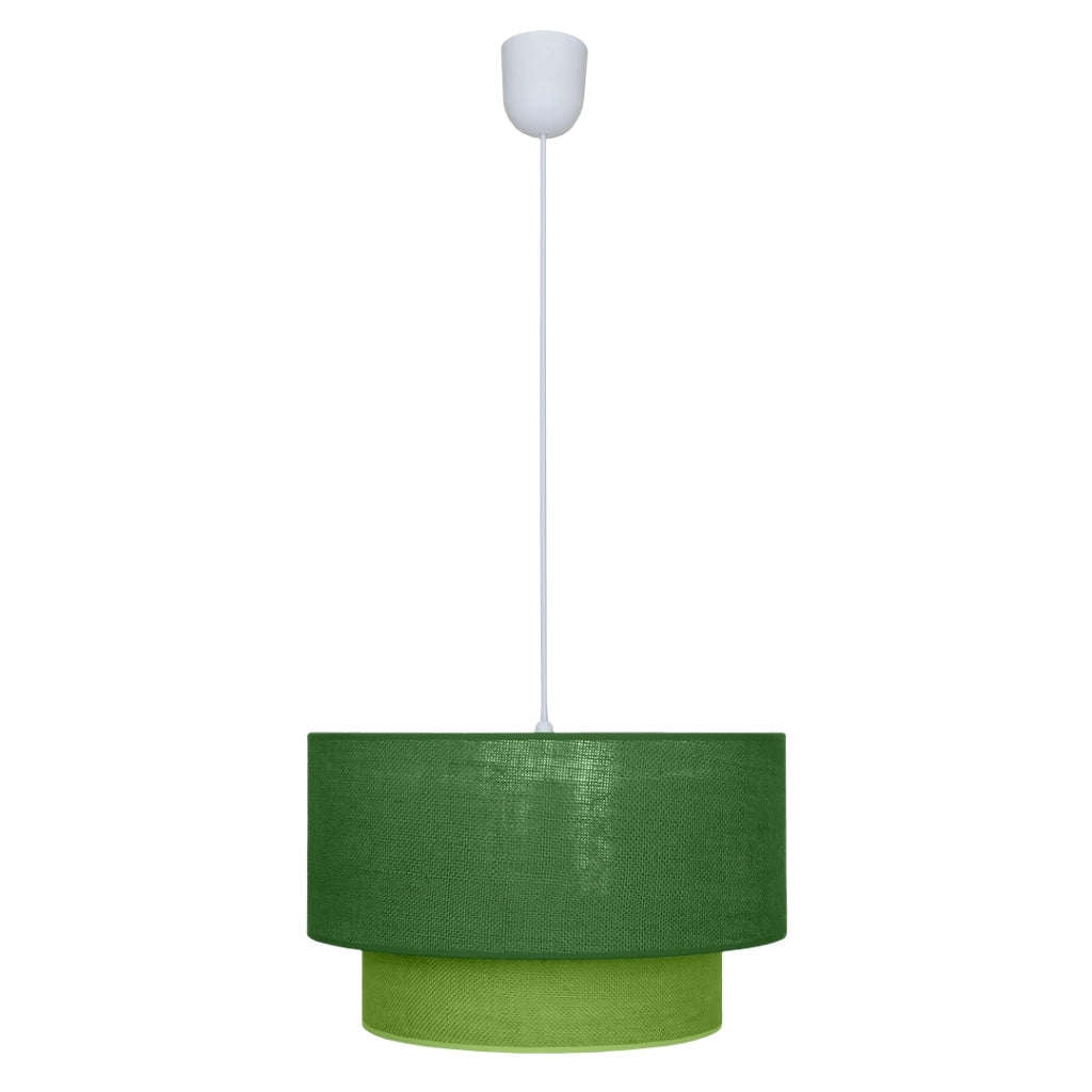 Lampada a sospensione BUENO juta verde/bianca E27 60W