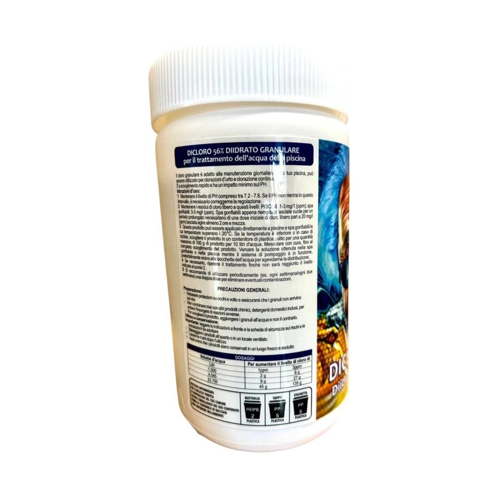 DICLORO 56% DIIDRATO GRANULARE 1KG AQUACLEAR