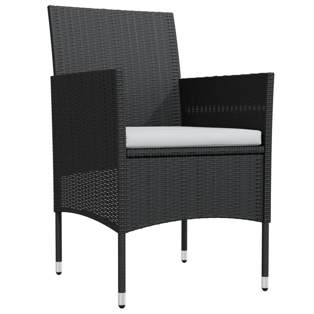 Set da Pranzo da Giardino 5 pz con Cuscini Nero 3099307