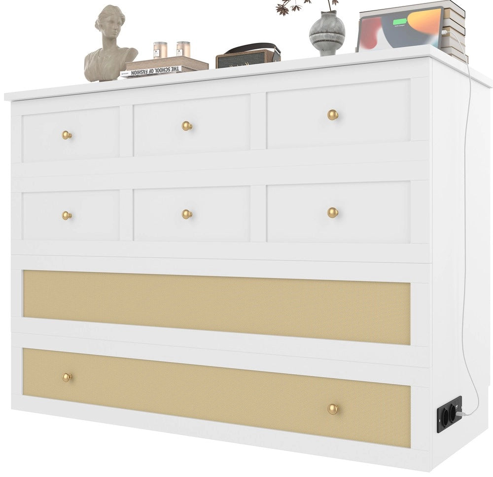 Letto a Scomparsa con Cassetti e Ripiano ¨C MINIMAL ¨C Bianco, 140x200