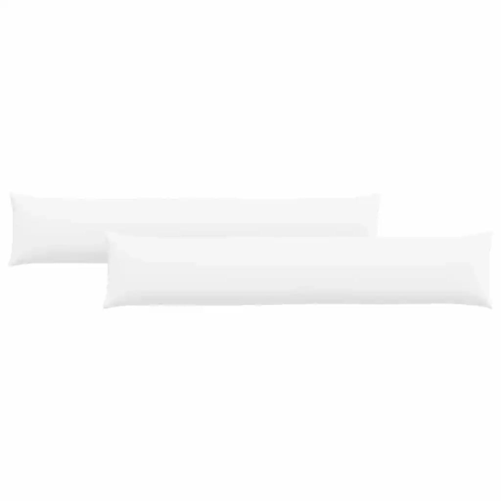 Cuscini da Divano 2 pz | Cuscini per sedie Bianco 200 x 40 cm Tessuto