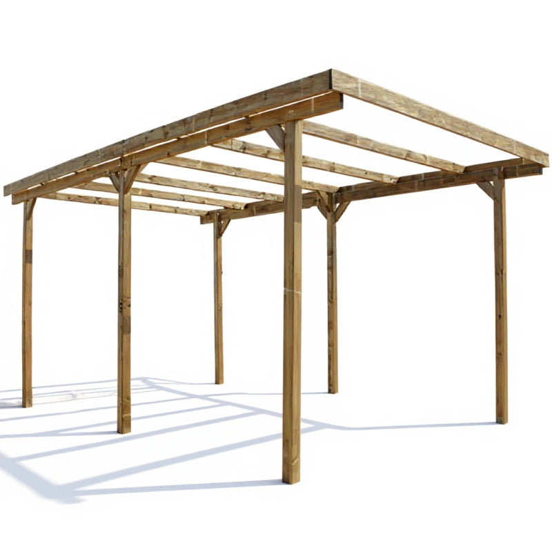 CARPORT IN LEGNO - DELAHAYE 15 mÂ² - SENZA TETTO