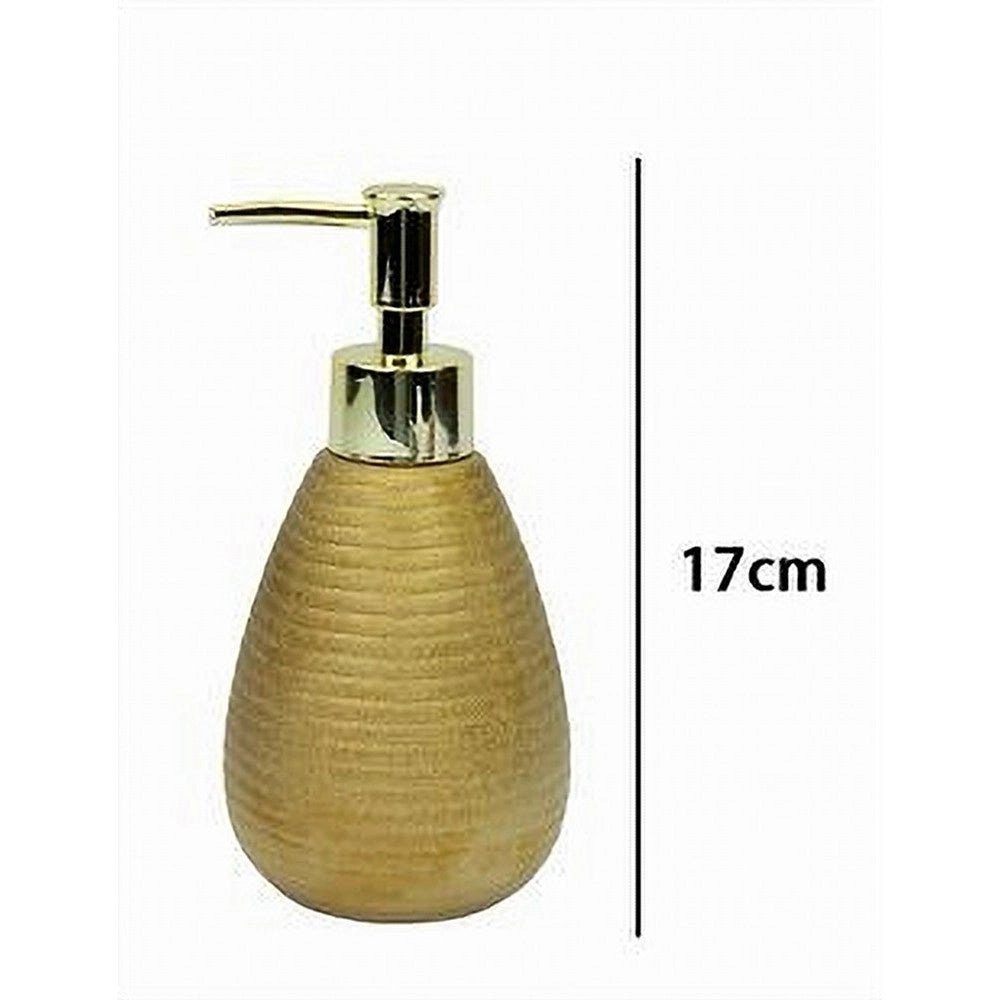 Trade Shop - Dispenser Per Sapone Liquido Accessorio Dorato Rigato Moderno Arredo Bagno 59934 -