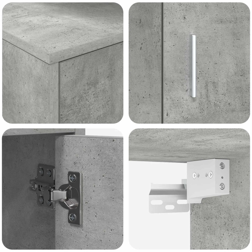 Set mobile TV 4 pcs Grigio cemento Legno multistrato 3397899