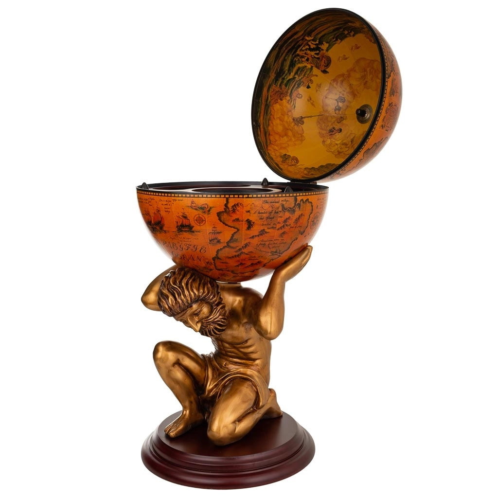 Figura portabottiglie globo rosso 42x42x85h