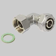 RACCORDO A COMPRESSIONE CURVO CON GIRELLO  26 x 1     TIEMME
