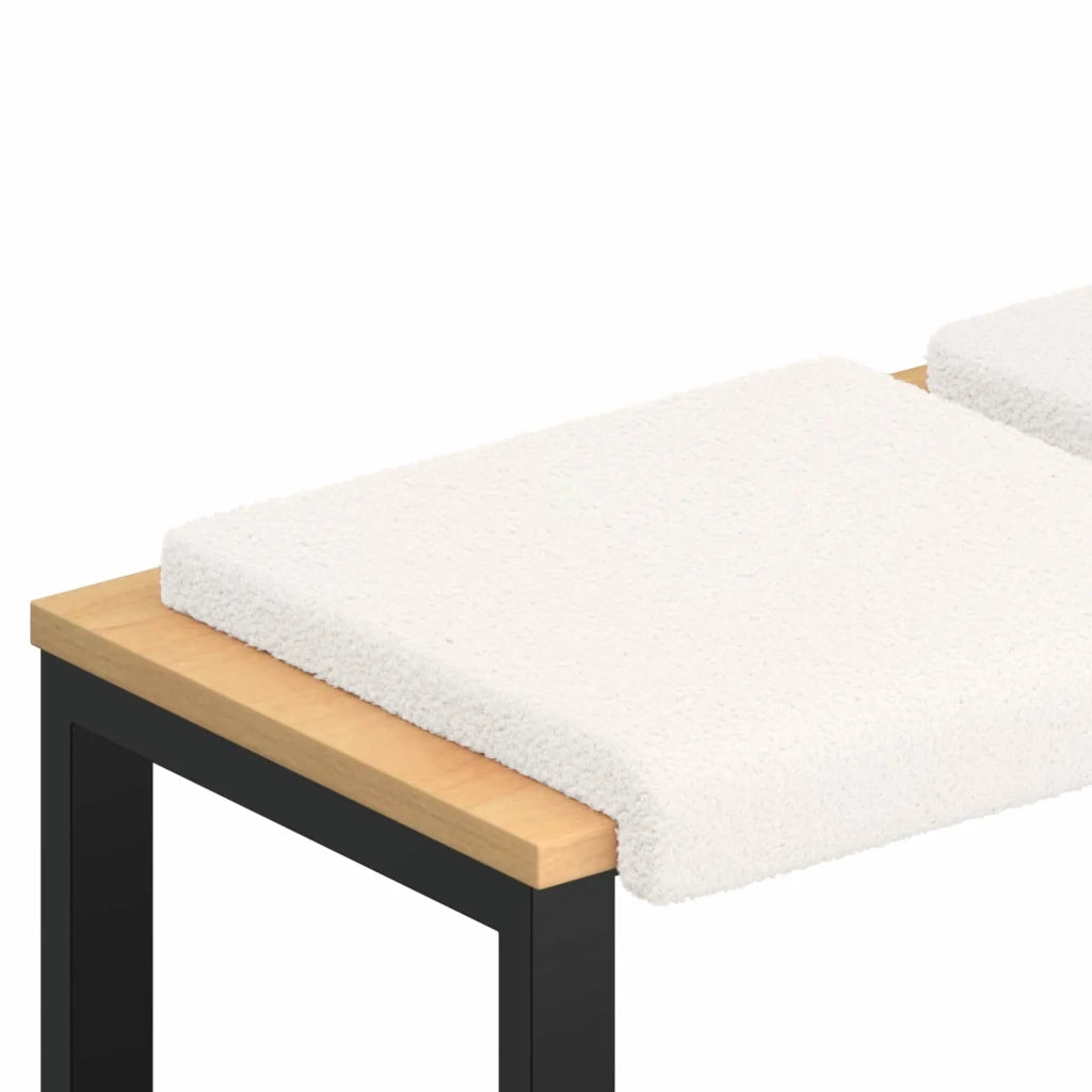Cuscino per panchina 2 pcs Tessuto Sherpa Crema 42043073