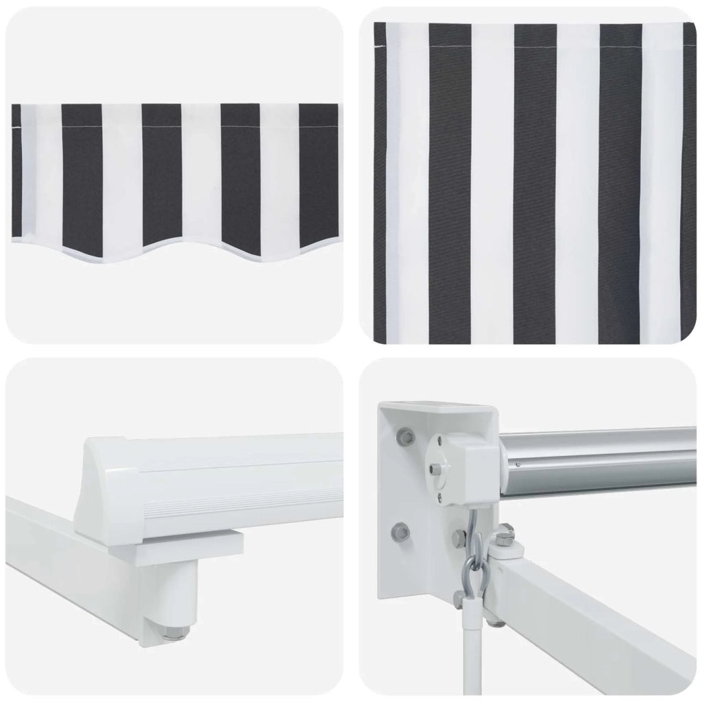 Tenda retrattile manuale con LED Antracite e Bianco 4,5 × 3 m 3419310