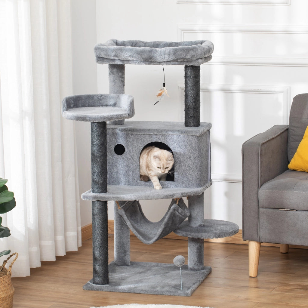Albero Tiragraffi per Gatti ¨C Minimal ¨C Grigio 48x48x107 cm