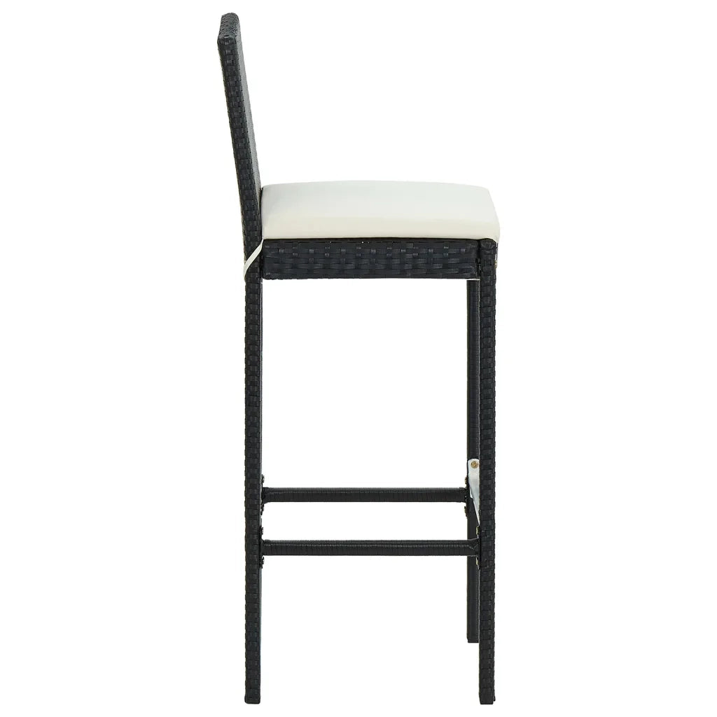 Set da Bar da Giardino 9 pz con Cuscini Nero 3068008