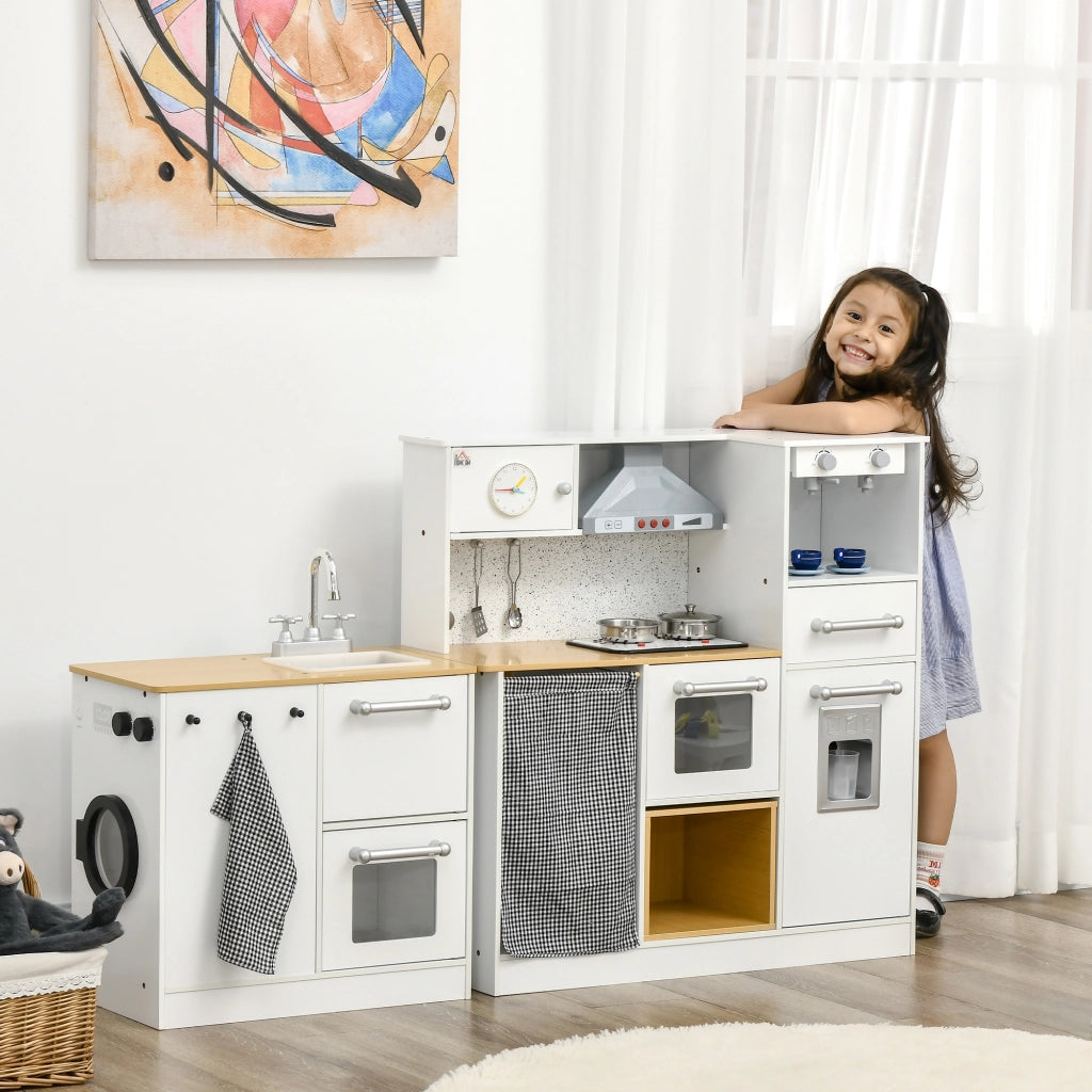Cucina Giocattolo in Legno per Bambini ¨C Minimal ¨C Bianco con Luci e Suoni