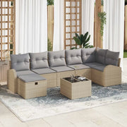 Set Divano da Giardino con cuscino 8 pcs Beige Poly Rattan 3360441