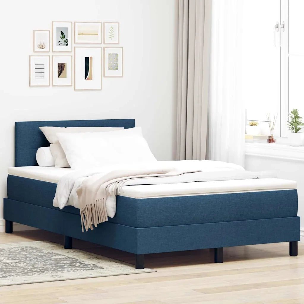 Letto a molle con materasso con led Blu 120 x 190 cm Tessuto 3342197