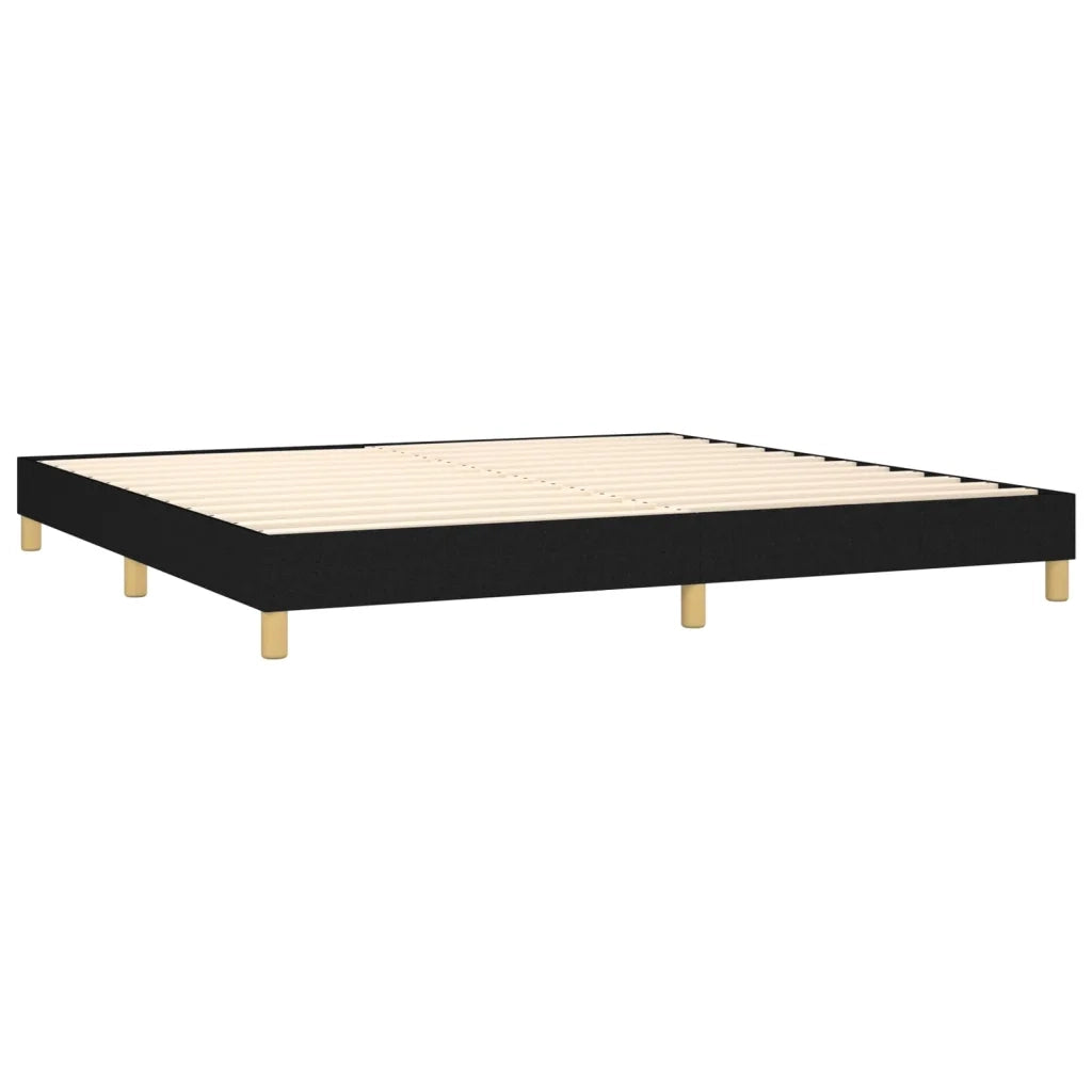 Letto a Molle Materasso e LED Nero 200x200cm in Tessuto 3134063