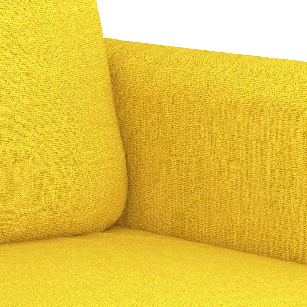 Set di Divani 3 pz con Cuscini Giallo Chiaro in Tessuto 3202115
