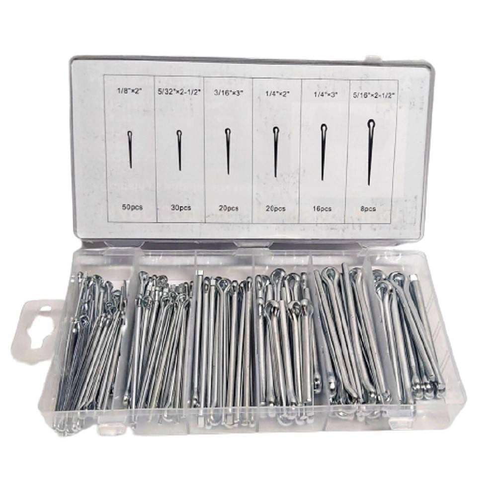 Trade Shop - Set Universale Assortimento Coppiglie 144 Pezzi Perni Fermi Di Sicurezza -