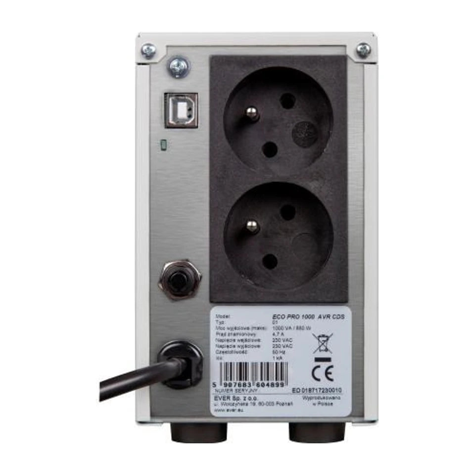 Ever ECO PRO 1000 AVR CDS Line-Interactive 1 kVA 650 W 2 prese AC