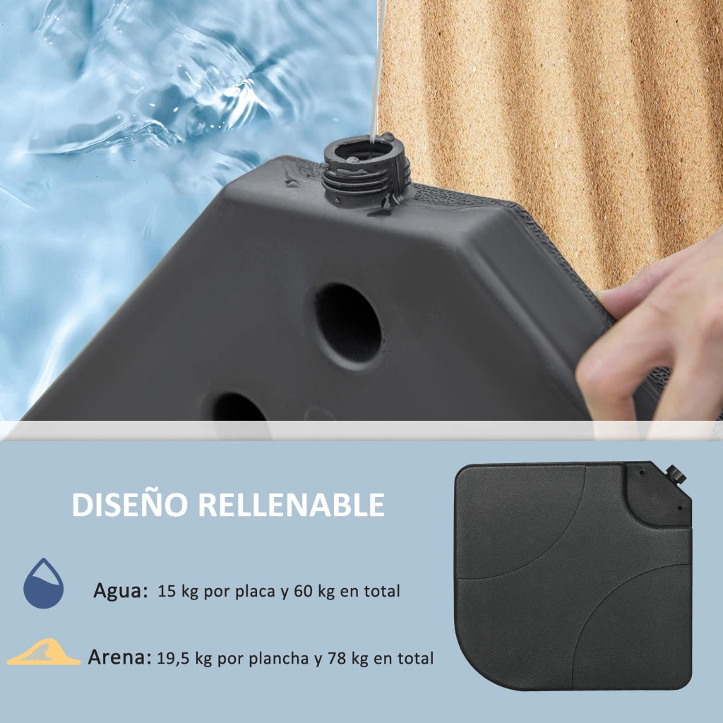 Set di 4 Pesi per Ombrellone ¨C Zephmum ¨C Nero