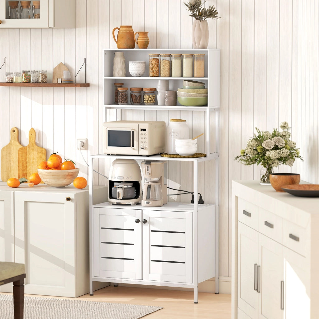 Scaffale da Cucina con Presa e Porte ¨C Minimal ¨C Bianco 80x30x180