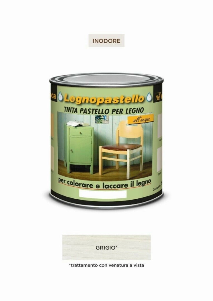 Legnopastello Tinta Ml 250 Grigio - Veleca