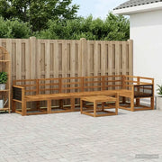 Set di divani da esterno 7 pcs Naturale