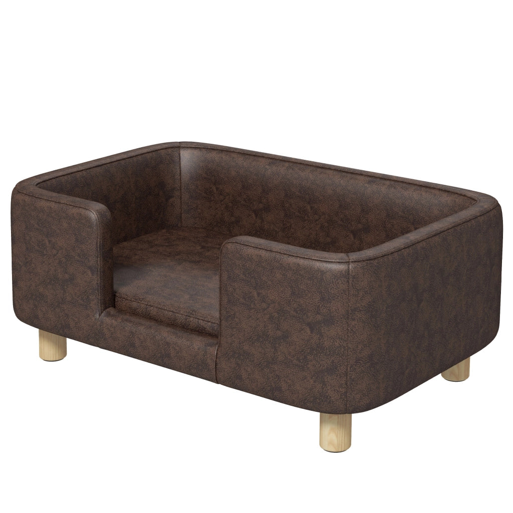 Letto per cani e gatti con cuscino ¨C Minimal ¨C 74x48.5x31 cm in microfibra marrone