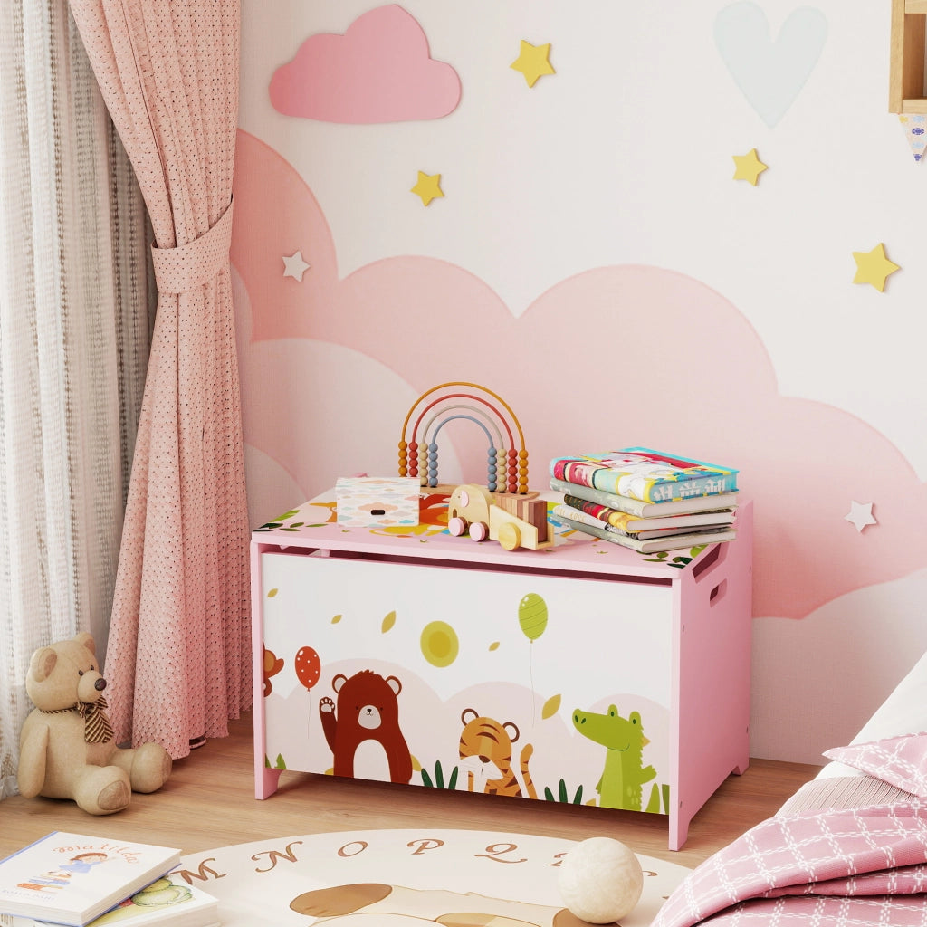 Cassa Giocattoli con Coperchio ¨C Minimal ¨C Rosa 60x37x39 cm