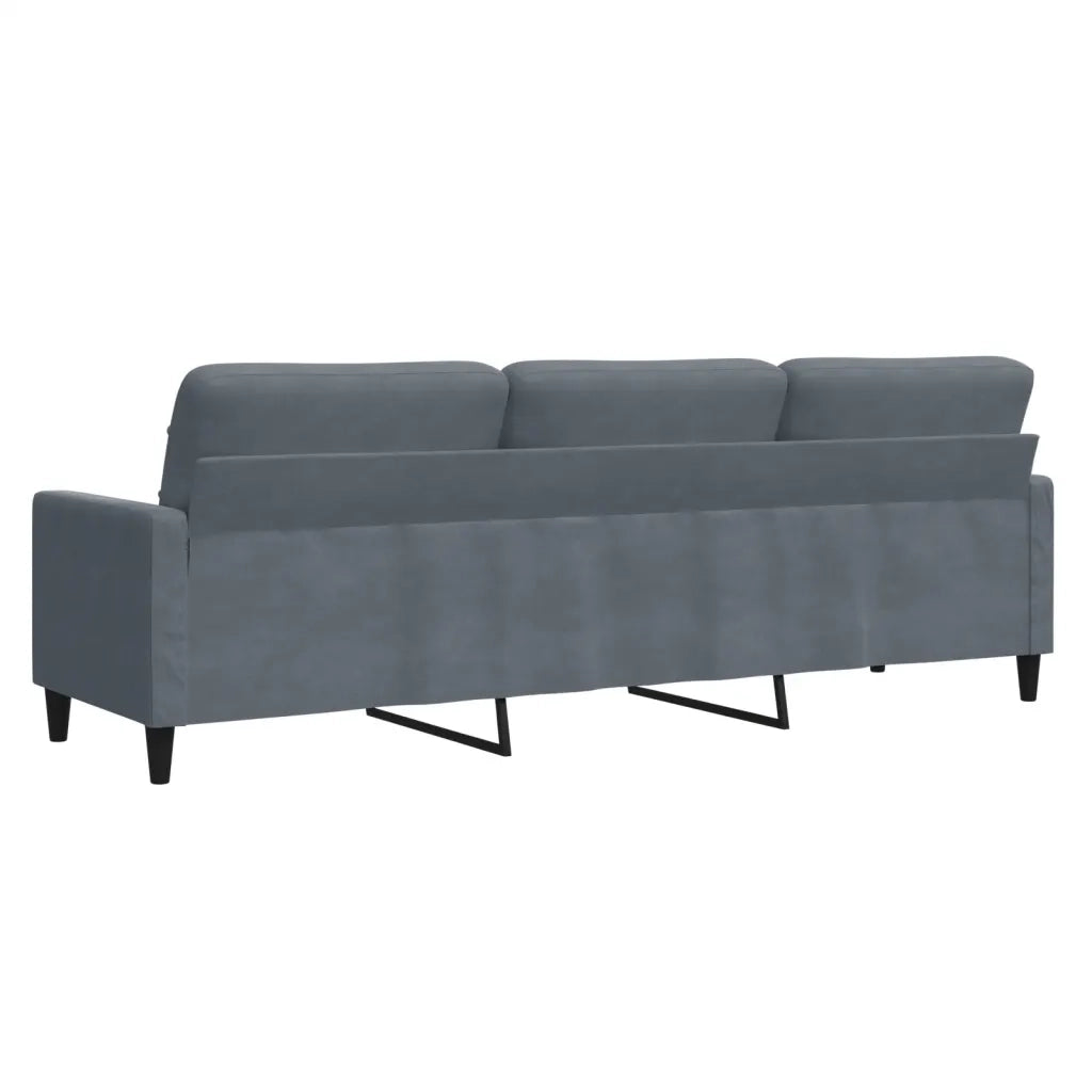 Divano a 3 Posti-Sofa 3 Posti Grigio Scuro 210 cm in Velluto