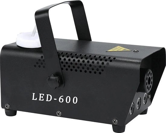 Macchina di nebbia LED mini - 600 - Macchina di nebbia mini - Effetto disco - Dj - Festa - Natale - Matrimonio - Compleanno - Con telecomando - Nero