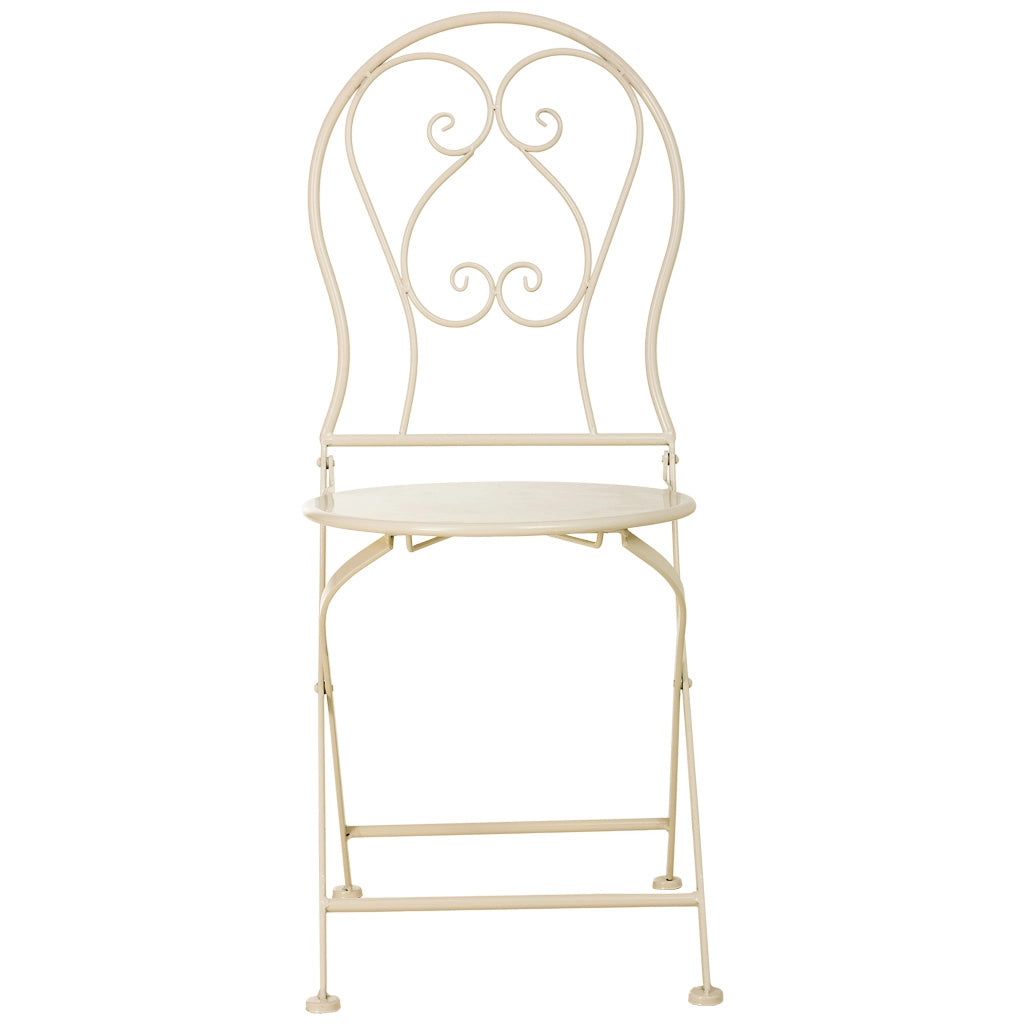 Sedia in ferro battuto beige 38x46x90h cm