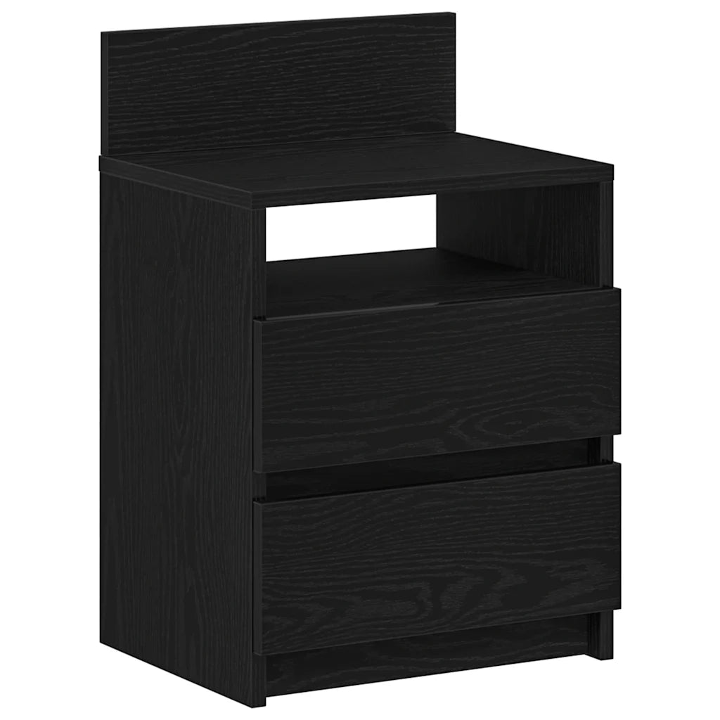 Comodini 2 pz con 2 Cassetti Neri 40x33x60 cm 858563