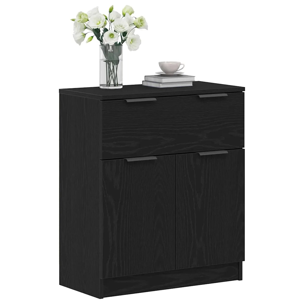Credenza Rovere Nero 60 x 30 x 70 cm Legno multistrato 862738