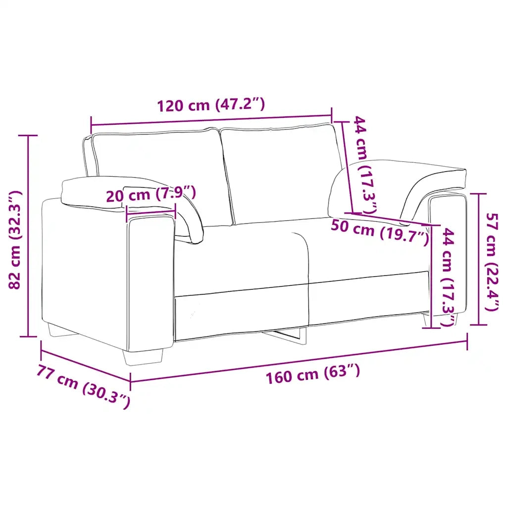 Divano Divanetto-Sofa Nero 120 cm in Velluto 768657