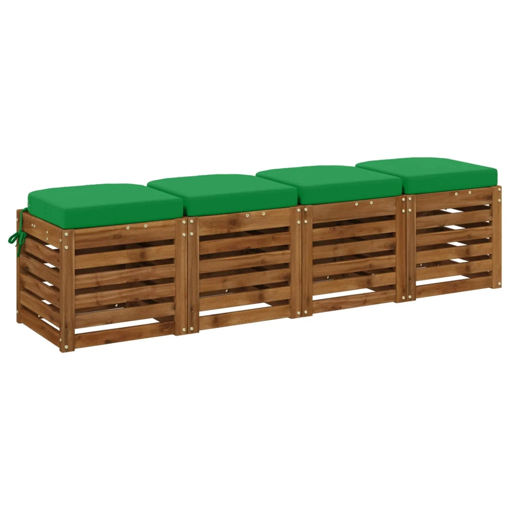 Cuscini per sedile a 4 pezzi SOEST 4 pcs 100% Poliestere Verde 945206